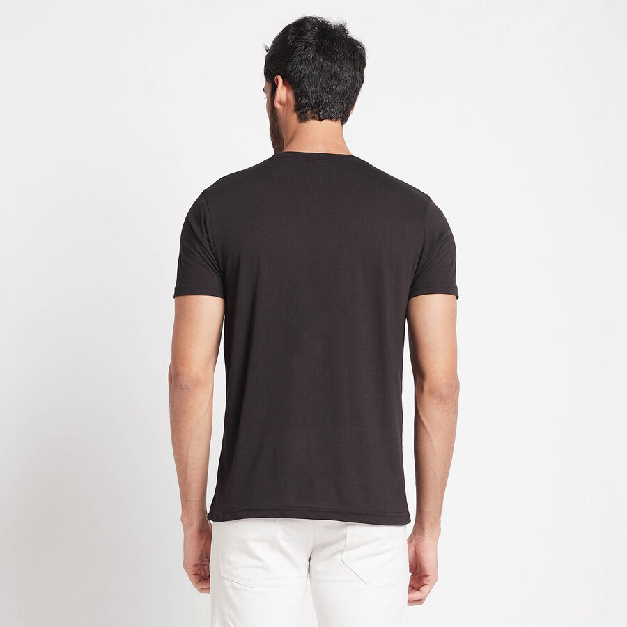 Round Neck T-Shirt, Black, large image number null