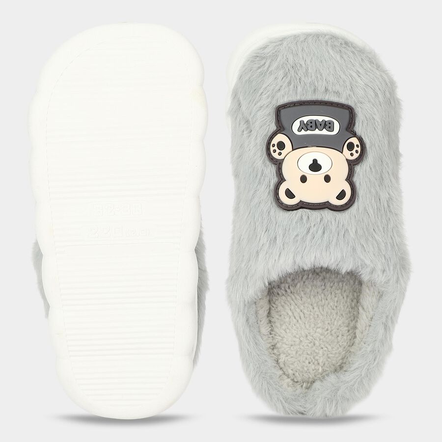 Boys' Grey Slip-On House Slippers, Grey, large