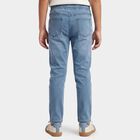 Boys Light Blue Straight Fit Drawstring Waist Jeans, हल्का नीला, small
