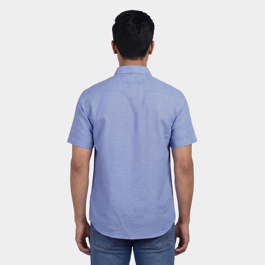 Men's Light Blue Classic Collar Casual Shirt, हल्का नीला, large