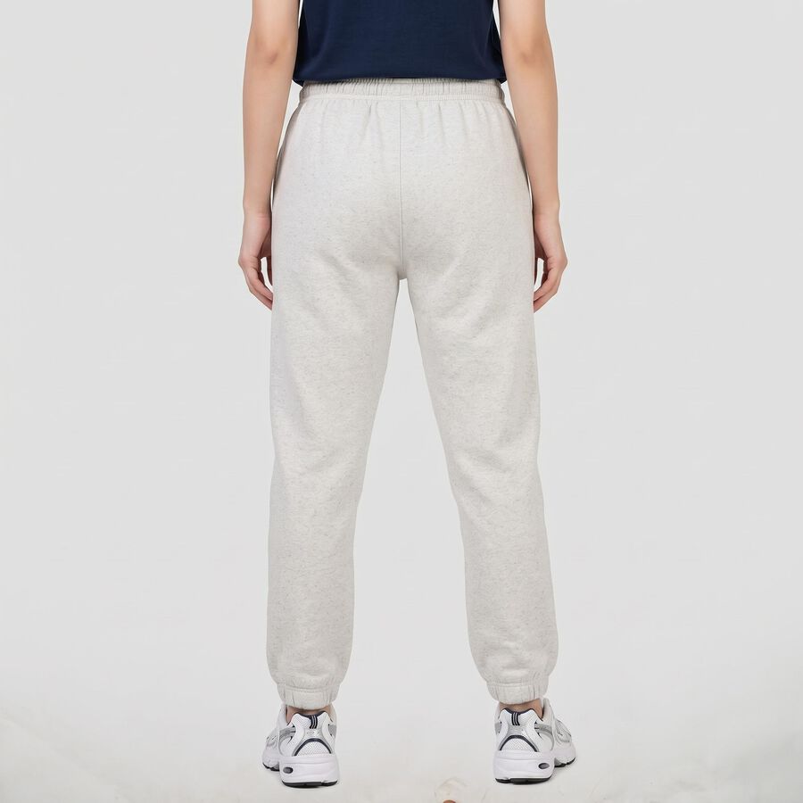 Women's Grey Jogger Fit Solid Track Pants, Melange Light Grey, large