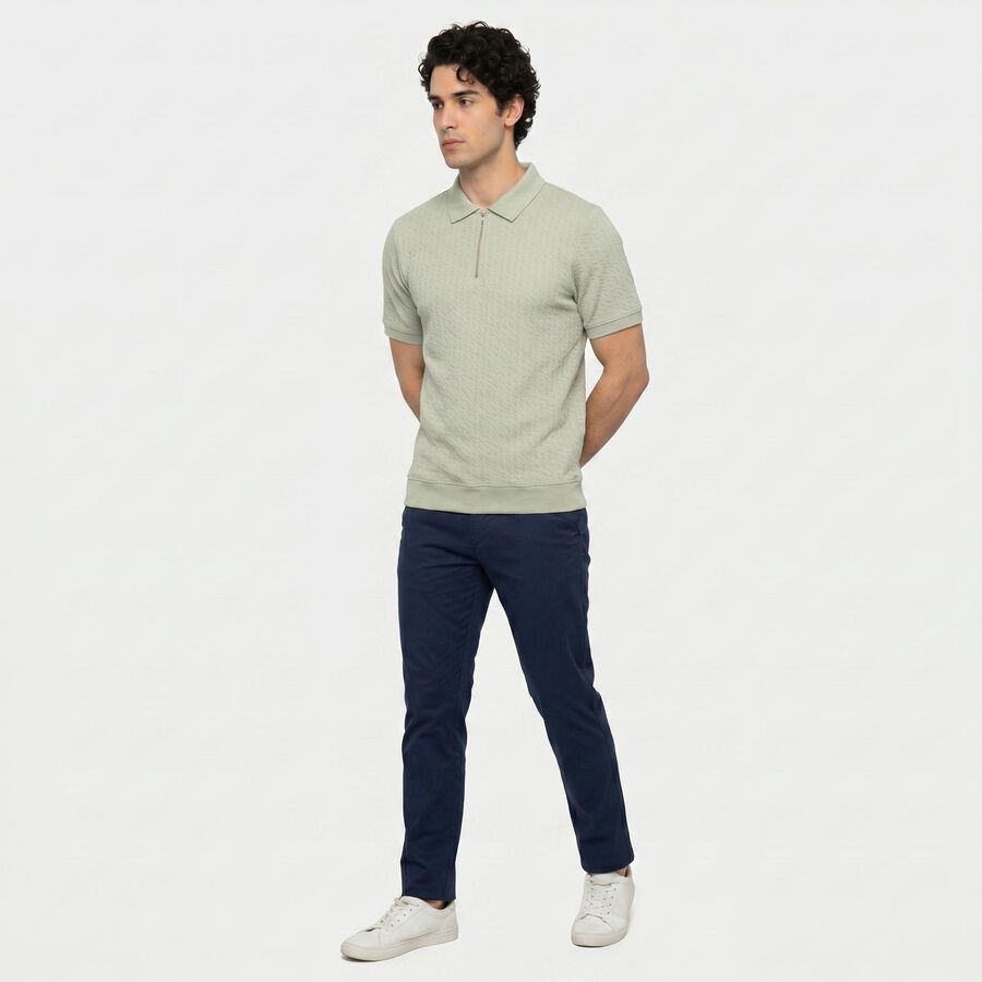 Men's Collared Half Sleeves T-Shirt, हल्का हरा, large