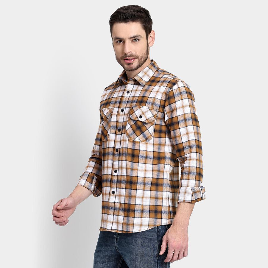 Men's 100% Cotton Casual Shirt, Beige, large image number null