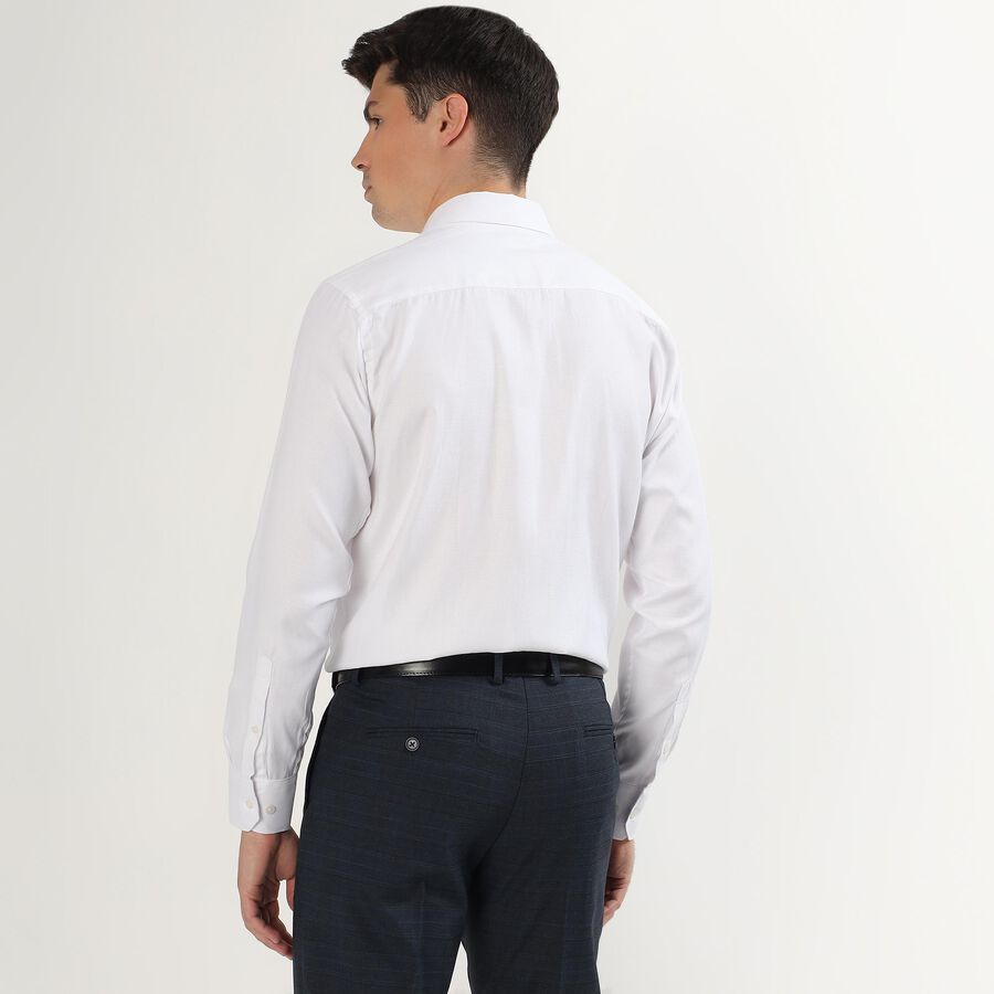 Men's Rich Eggshell White Classic Formal Shirt, सफ़ेद, large