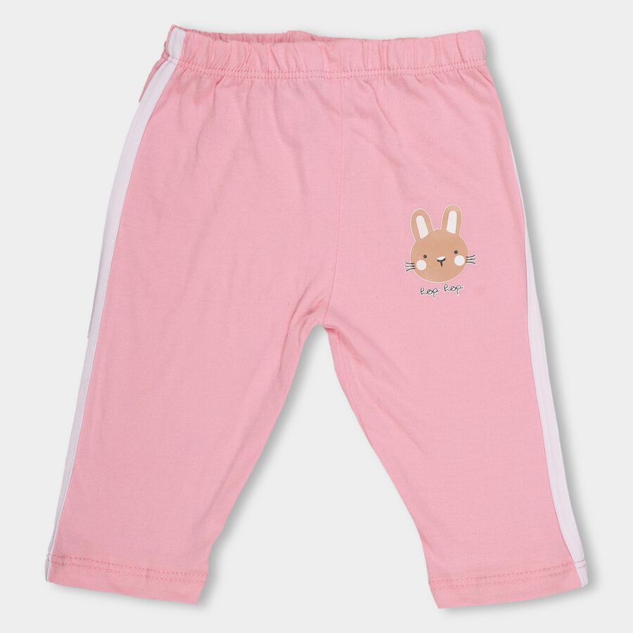 Infants' Soft Pink Elasticated Bunny Print Pyjama, Pink, large image number null