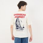 Men's Off White Cotton Round Neck Casual T-Shirt, Off White, small