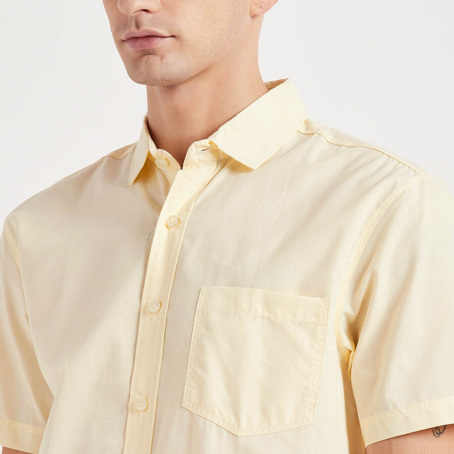 Solid Casual Shirt, Yellow, large image number null