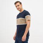 Men's Round Neck Half Sleeves T-Shirt, Navy Blue, small image number null