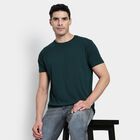Men's Round Neck Half Sleeves T-Shirt, गहरा हरा, small image number null