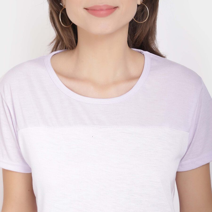 Cut N Sew Round Neck T-Shirt, Lilac, large image number null