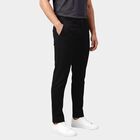 Men's Muted Charcoal Slim Fit Casual Trousers, Black, small