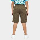 Boys' Olive Cotton Relaxed Fit Bermuda Shorts, Olive, small