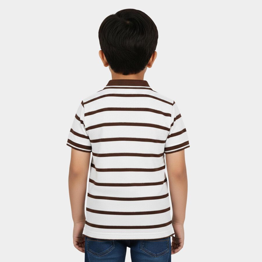 Boys Brown Round Neck Casual Boys T-Shirt, भूरा, large