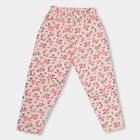 Girls' Light Pink Floral Printed Cotton Blend Pyjama, Light Pink, small image number null