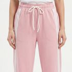Women's Lilac Straight Fit Side-Striped Track Pants, लाइलेक, small
