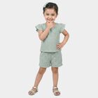 Girls Mint Green Round Neck Short Upper and Bottom Set, Light Green, small