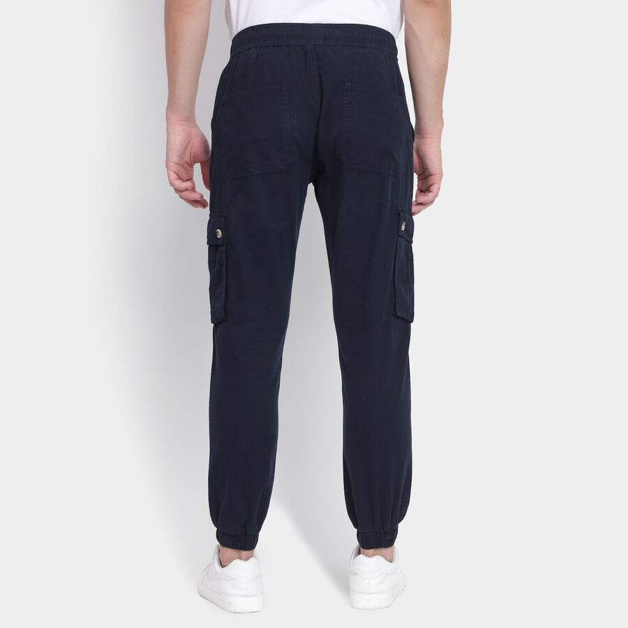 Men's Slim Fit Casual Trousers, नेवी ब्लू, large image number null