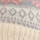Women's Cream and Grey Snowflake Knitted Beanie Cap, Off White, small image number null