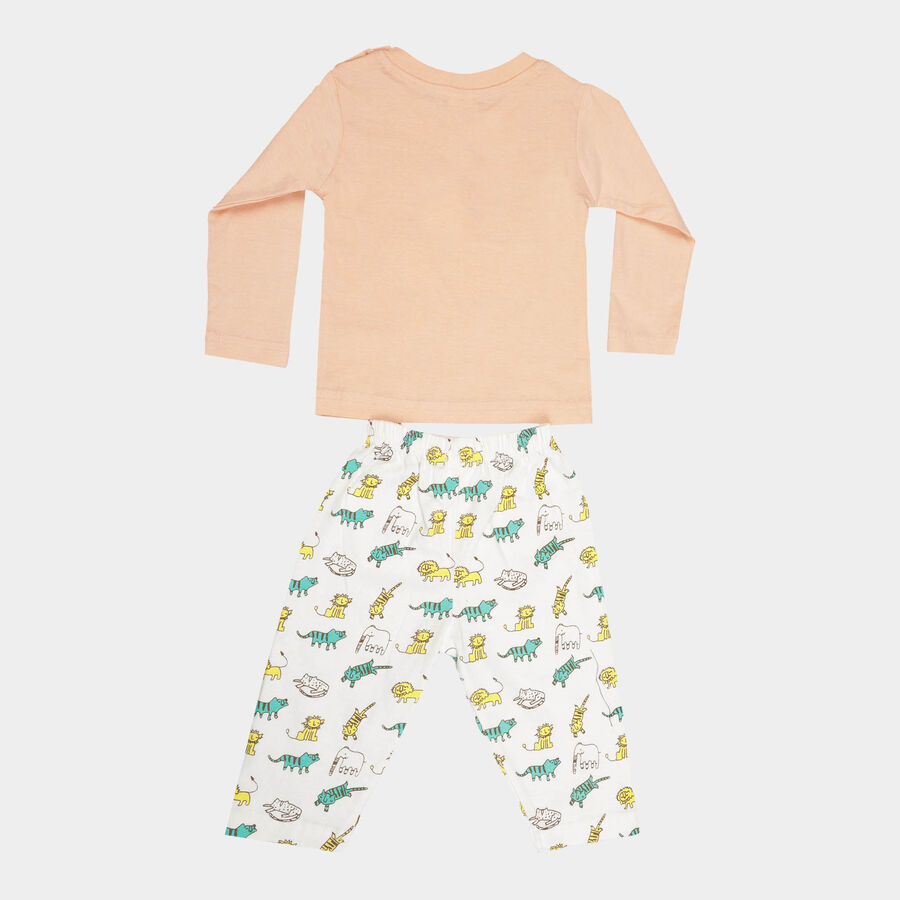 Infants Cotton Baba Suit, Peach, large image number null