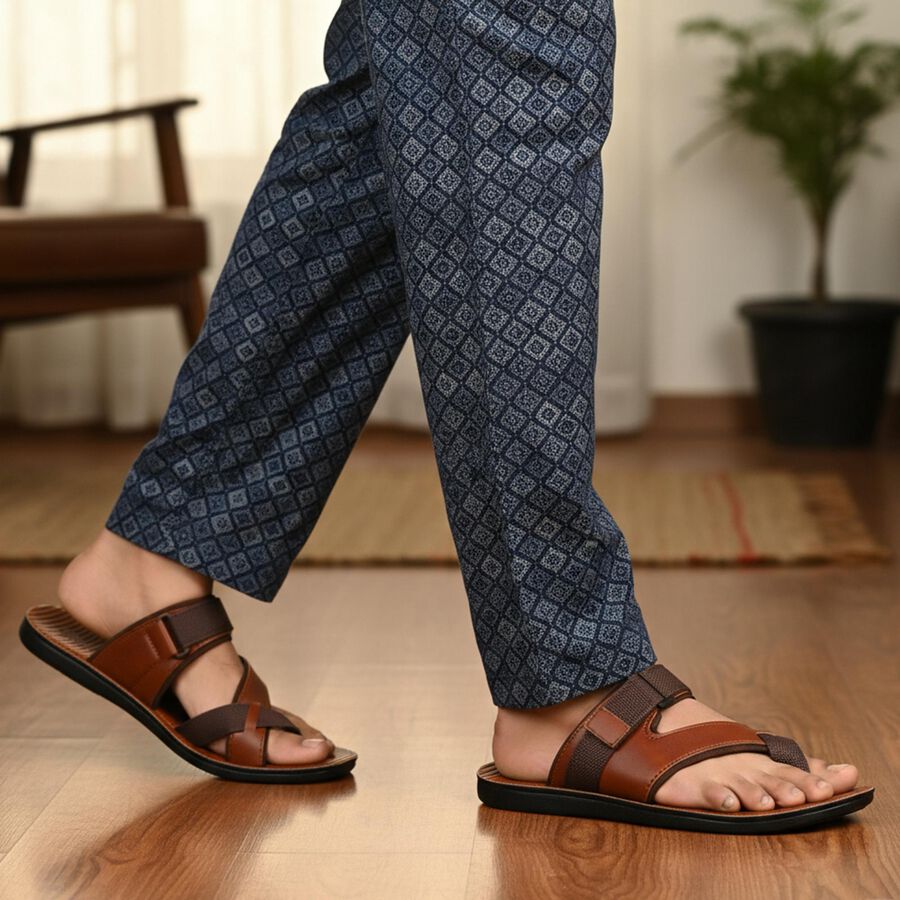 Men's Sandal, भूरा, large
