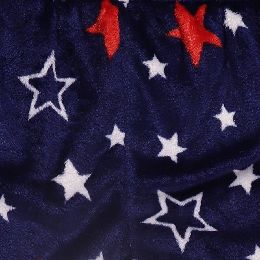 Girls' Navy Blue Star Printed Winter Pyjama, नेवी ब्लू, large image number null