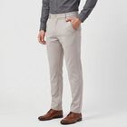 Men's Silver Slim Fit Flat-Front Casual Trousers, Silver, small