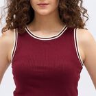 Ladies' Round Neck T-Shirt, वाइन, small image number null