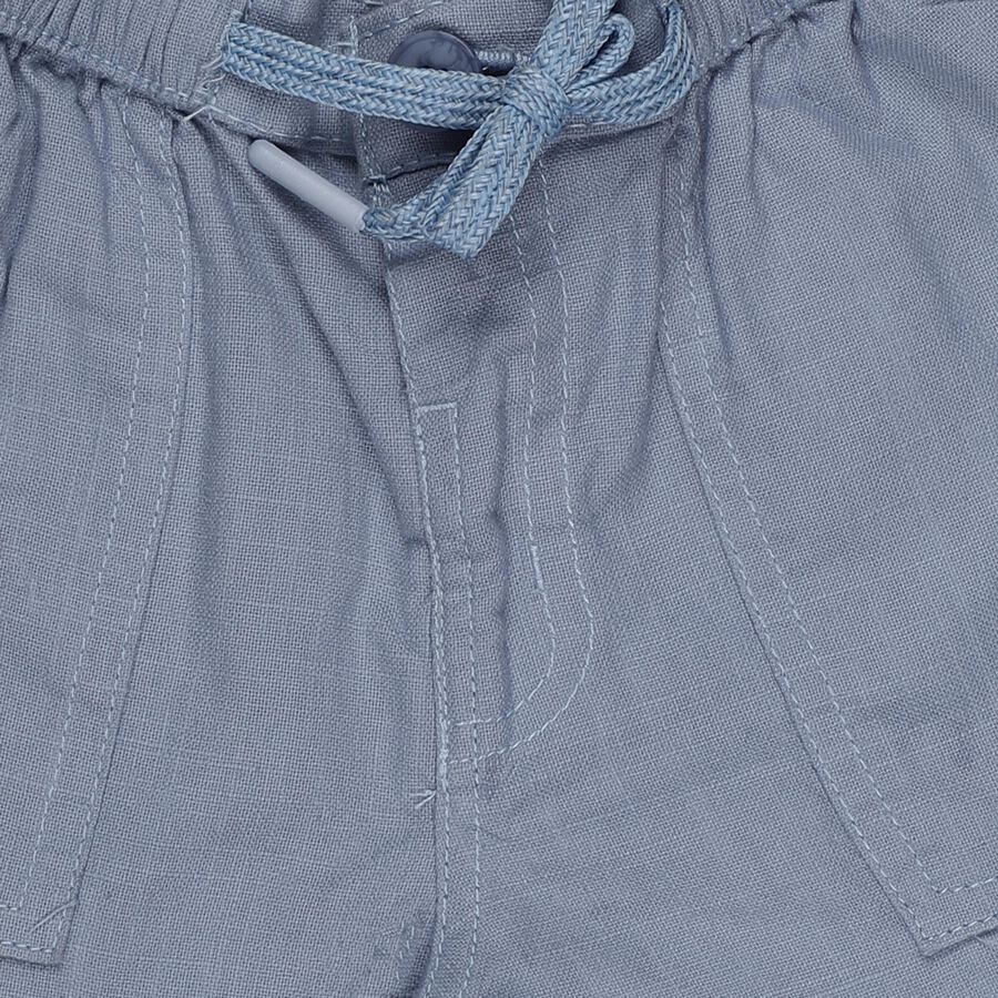 Boys' Light Blue Cotton Elastic Waist Bermuda Shorts, Light Blue, large