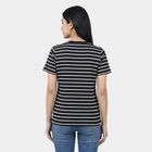 Women's Black Round Neck Regular T-Shirt, Black, small