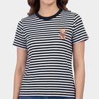 Women's Black Round Neck Casual T-Shirt, Black, small