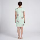 Women's Light Green Round Neck Graphic Print Nighty, Light Green, small
