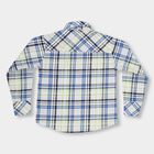 Boys' Bright Yellow and Blue Cotton Classic Collar Casual Shirt, Yellow, small image number null