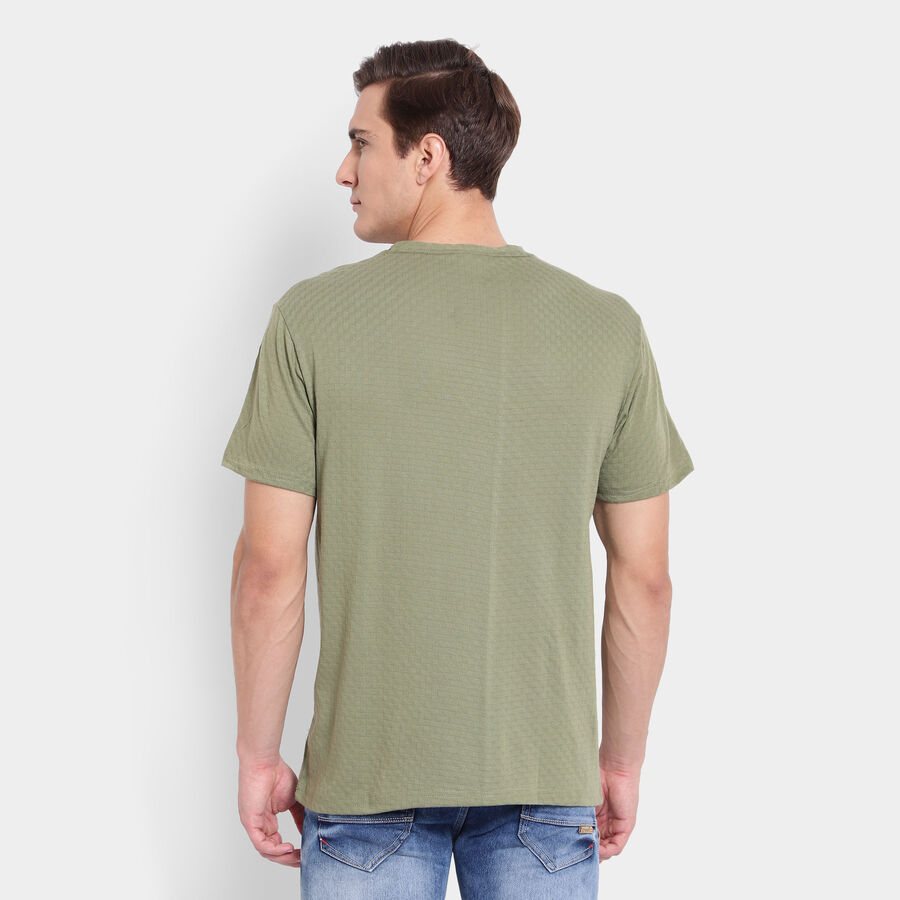 Solid Round Neck T-Shirt, Olive, large image number null
