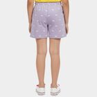 Girls' Purple Printed Elastic Waist Shorts, Lilac, small