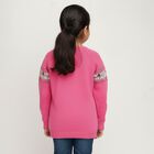 Girls Bright Pink Crew Neck Casual Pullover, Pink, small image number null