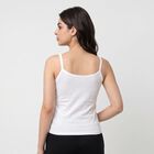 Women's White Cotton Scoop Neck Camisole Slip, सफ़ेद, small