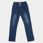 Boys' Blue Straight Fit Drawstring Waist Jeans, Light Blue, small