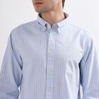 Men's 100% Cotton Regular Collar Casual Shirt, Light Blue, small image number null