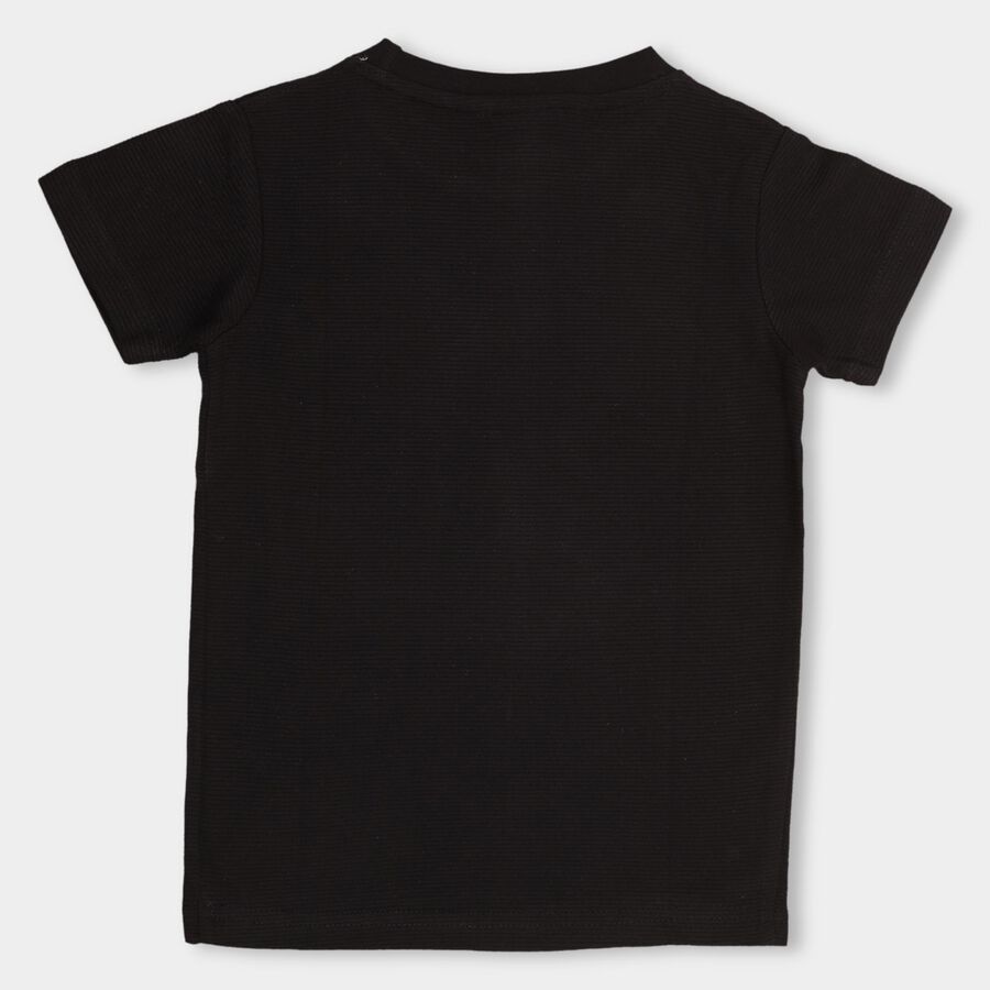 Boys' Half Sleeves T-Shirt , काला, large image number null