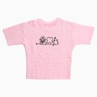 Girls' Bright Raspberry Pink Round Neck Casual T-Shirt, गुलाबी, small