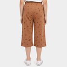 Girls' Brown Wide Leg Star Printed Capri, Brown, small
