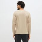 Men's Light Beige Crew Neck Casual T-Shirt, Beige, small image number null