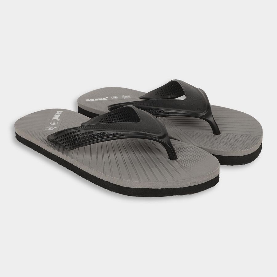 Men's Muted Charcoal Gray Slip-On Slippers, Grey, large