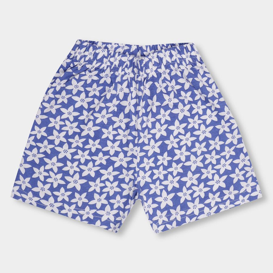 Girls' Shorts, मध्यम नीला, large