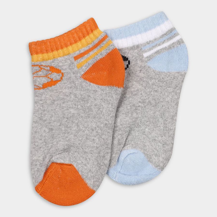 Boy's Socks (Pack of 2), Melange Light Grey, large image number null
