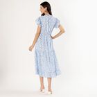 Women's Light Blue Ruffled Neck Romantic Dress, हल्का नीला, small image number null