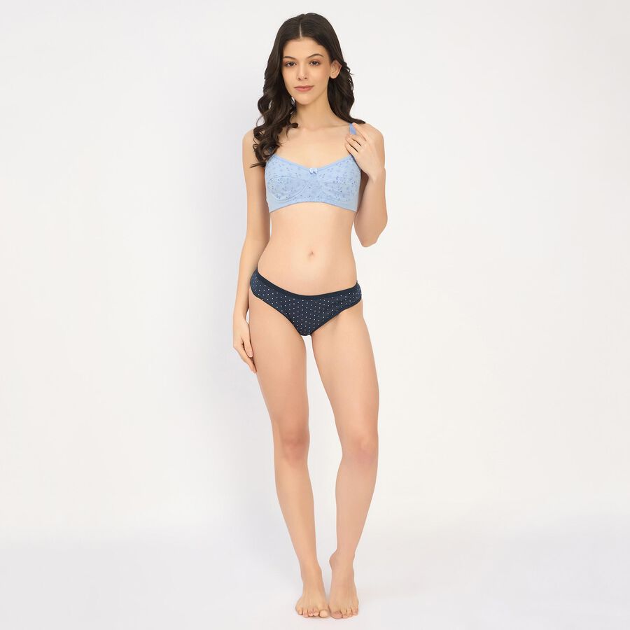 Ladies' 100% Cotton Panty, Navy Blue, large image number null