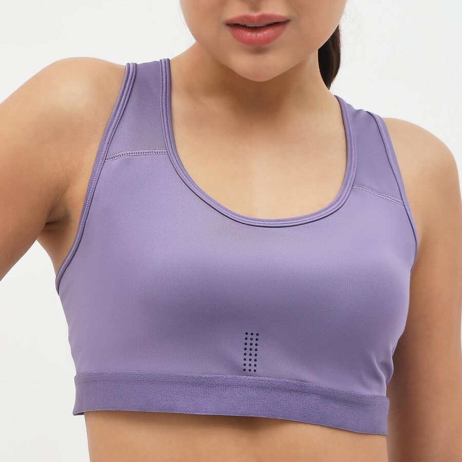 Women's Lavender Seamless Racerback Sports Bra, Lilac, large image number null
