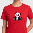 Women's Fuchsia Cotton Round Neck Regular T-Shirt, रानी (फ्यूशिया), small