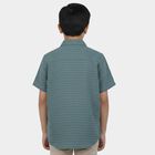 Boys Green Cotton Camp Collar Casual Shirt, गहरा हरा, small